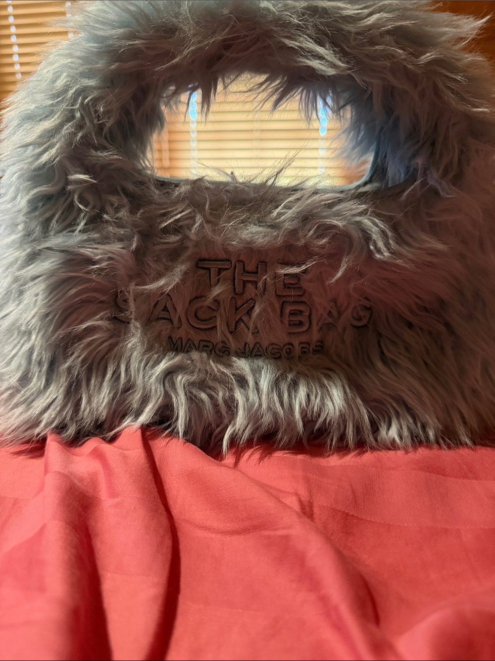Marc Jacobs baby blue  Faux Fur 'The Sack Bag' Tote